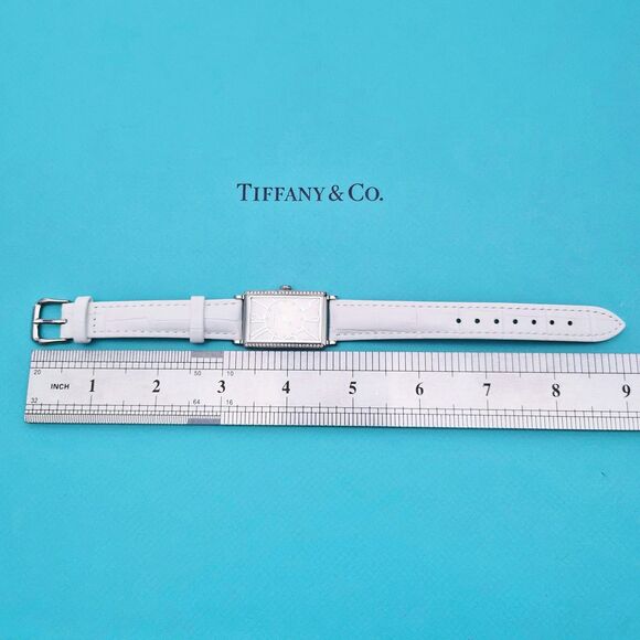 RARE Tiffany & Co. Gallery Diamond Dial Rectangle Tank Wrist Watch T3986 main image 12